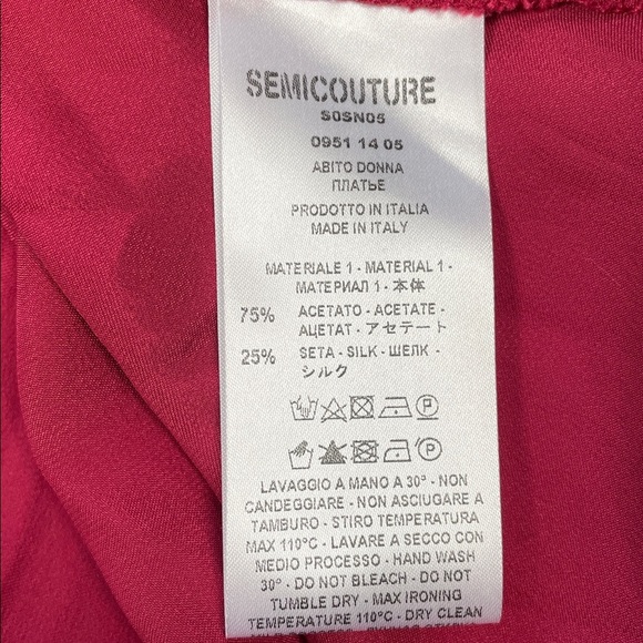 NWT Semicouture Red Berry Satin Silk Maxi Dress Lingerie Slip Sz 40 - Picture 10 of 12